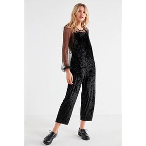 Urban Outfitters Shapeless Black Velvet Overall